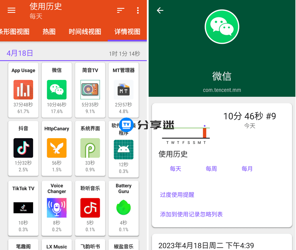 App Usage v5.72 Pro版 追踪手机及应用使用情况-第4张图片-分享迷